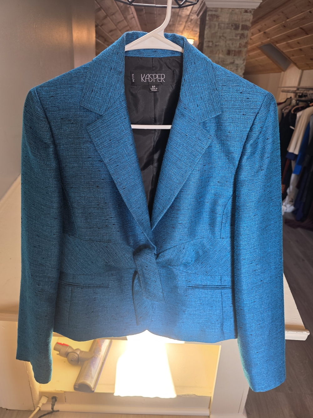 Kasper Women's Teal Blue Textured Blazer